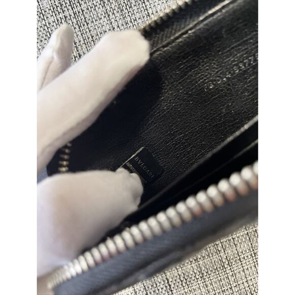 BVLGARI Be Zero One Leather/Canvas Zip Around Long Purse Wallet Black - Nice One - Picture 10 of 12